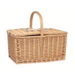 Picnic set for 4 people in a basket for summer promotions wood colour third view