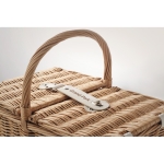 Picnic set for 4 people in a basket for summer promotions wood colour main view