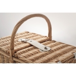 Picnic set for 4 people in a basket for summer promotions wood colour seventh photographic view