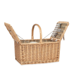 Picnic set for 4 people in a basket for summer promotions view with print area