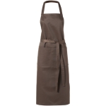 Long kitchen apron in colours, 240 g/m² brown colour