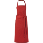 Long kitchen apron in colours, 240 g/m² red colour