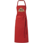 Long kitchen apron in colours, 240 g/m² red colour