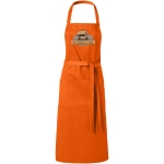 Long kitchen apron in colours, 240 g/m² orange colour