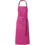 Long kitchen apron in colours, 240 g/m² pink colour