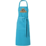 Long kitchen apron in colours, 240 g/m² turquoise colour