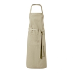 Long kitchen apron in colours, 240 g/m² khaki colour