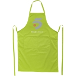 Long kitchen apron in colours, 240 g/m² lime colour