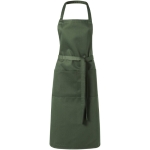 Long kitchen apron in colours, 240 g/m² dark green colour