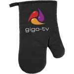 Polyester oven mitt with diamond patterns black colour