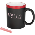 Ceramic chalkboard mug with chalk, 330 ml red colour