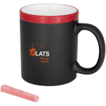 Ceramic chalkboard mug with chalk, 330 ml red colour