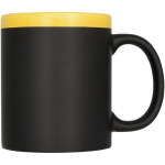 Ceramic chalkboard mug with chalk, 330 ml yellow colour