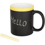 Ceramic chalkboard mug with chalk, 330 ml yellow colour