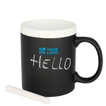 Ceramic chalkboard mug with chalk, 330 ml