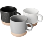 Ceramic mug with unglazed bottom, 360 ml black colour