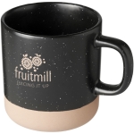 Ceramic mug with unglazed bottom, 360 ml black colour