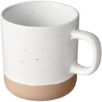 Ceramic mug with unglazed bottom, 360 ml white colour