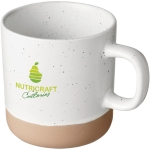 Ceramic mug with unglazed bottom, 360 ml white colour