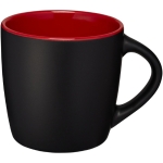 Black ceramic mug with coloured interior, 340 ml dark red colour