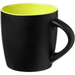 Black ceramic mug with coloured interior, 340 ml lime colour