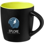 Black ceramic mug with coloured interior, 340 ml lime colour