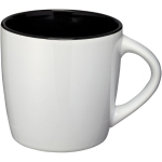 White ceramic mug with coloured interior, 340 ml black colour