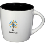 White ceramic mug with coloured interior, 340 ml black colour