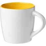 White ceramic mug with coloured interior, 340 ml yellow colour