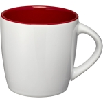 White ceramic mug with coloured interior, 340 ml dark red colour