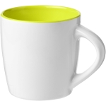 White ceramic mug with coloured interior, 340 ml lime colour