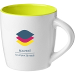 White ceramic mug with coloured interior, 340 ml lime colour