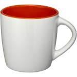 White ceramic mug with coloured interior, 340 ml dark orange colour