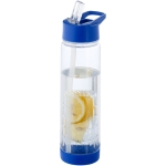 Tritan bottle with straw and fruit infuser, 740 ml blue colour