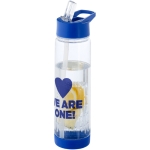 Tritan bottle with straw and fruit infuser, 740 ml blue colour