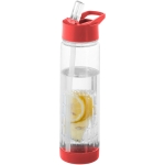 Tritan bottle with straw and fruit infuser, 740 ml red colour