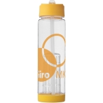 Tritan bottle with straw and fruit infuser, 740 ml yellow colour