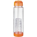 Tritan bottle with straw and fruit infuser, 740 ml orange colour