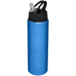 Large aluminium sports bottle with straw, 800 ml blue colour