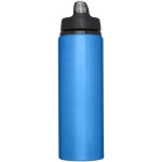 Large aluminium sports bottle with straw, 800 ml blue colour