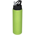 Large aluminium sports bottle with straw, 800 ml lime colour