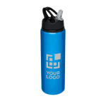 Large aluminium sports bottle with straw, 800 ml