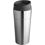 Thermal steel mug with pressure lid, 500 ml silver colour