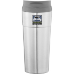 Thermal steel mug with pressure lid, 500 ml silver colour