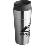 Thermal steel mug with pressure lid, 500 ml silver colour