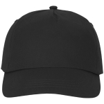 Cotton cap with hook-and-loop closure, 175 g/m² black colour