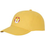 Cotton cap with hook-and-loop closure, 175 g/m² yellow colour