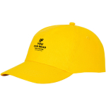 Cotton cap with hook-and-loop closure, 175 g/m² yellow colour