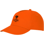 Cotton cap with hook-and-loop closure, 175 g/m² orange colour