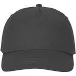 Cotton cap with hook-and-loop closure, 175 g/m² dark grey colour